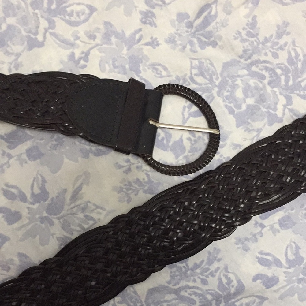 Thick wide brown leather belt